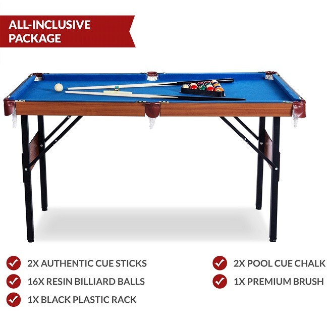 RACK Crux 55 in Folding Billiard/Pool Table (Blue) RACK Pool Tables