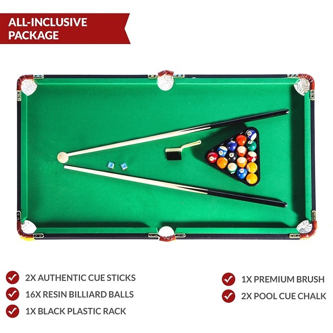 RACK Leo 4Foot Folding Billiard/Pool Table (Green) RACK Pool Tables