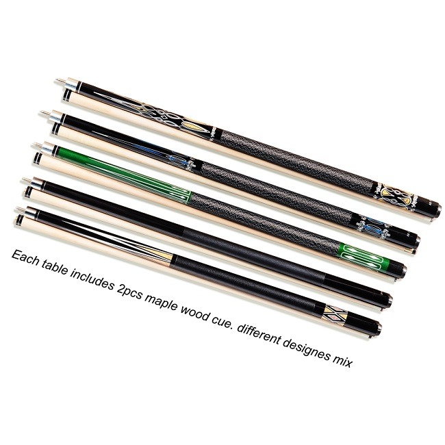 RACK Premium Set of 2 48 BilliardPool Cues w Pool Cue Chalk