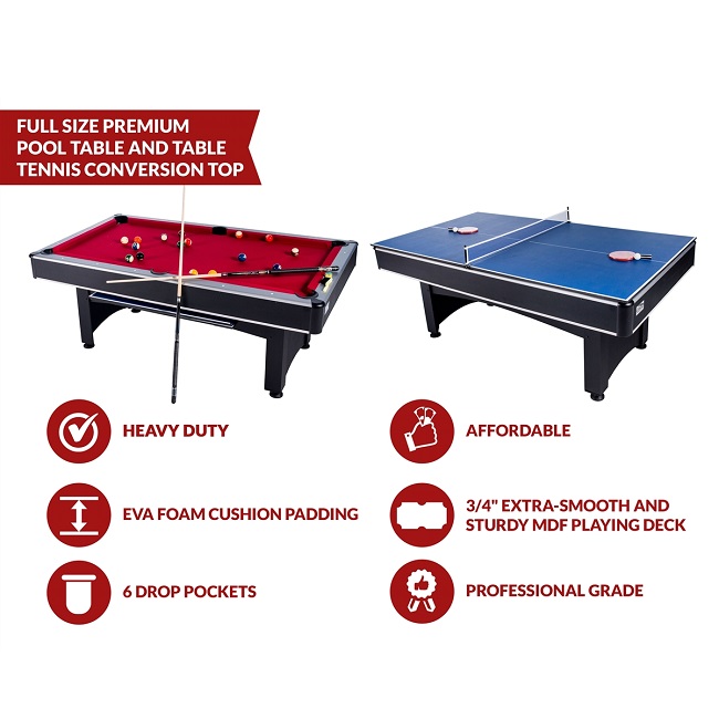 Rack Scorpius 7 Foot Multi Game, Pool Table Vs Ping Pong Size
