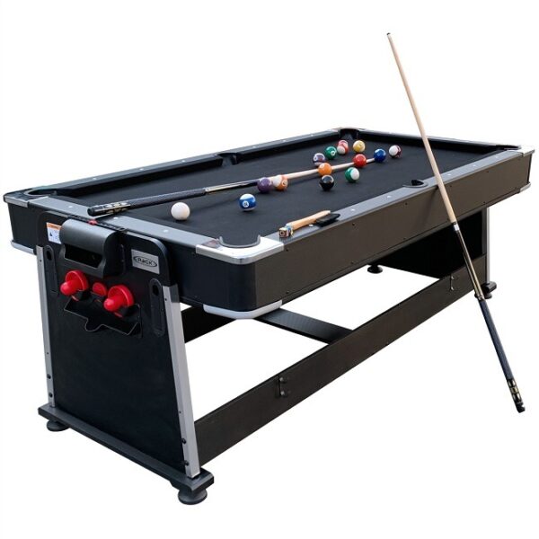 RACK Triad 7Foot 3in1 Multi Game Swivel Billiard/Pool Table (Black