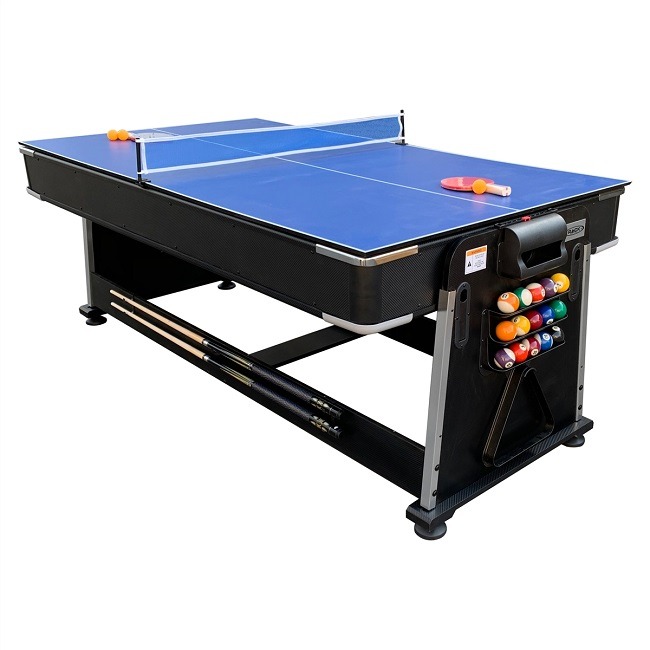 RACK Triad 7Foot 3in1 Multi Game Swivel Billiard/Pool Table (Black