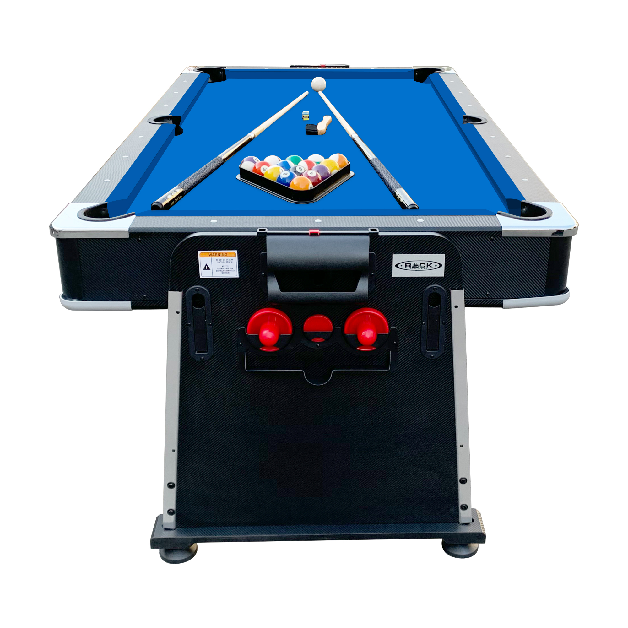 RACK Triad 7Foot 3in1 Multi Game Swivel Billiard/Pool Table (Blue